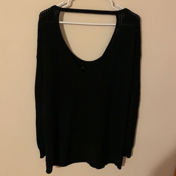 Show Me Your MuMu oversized black Long Sleeve Open Back knit sweater - Picture 5 of 9